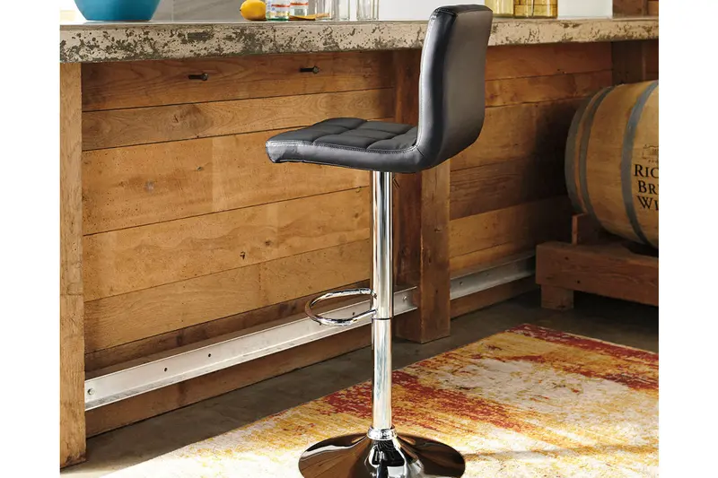 Bellatier Black And Chrome Adjustable Barstools (Set Of 2) 1