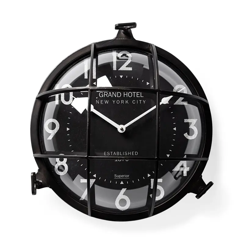 Bellmond Oversized 15-Inch Industrial Wall Clock With Bold Metallic Design 1