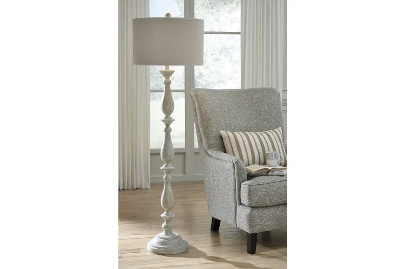 Bernadate Whitewash Adjustable Floor Lamp 1