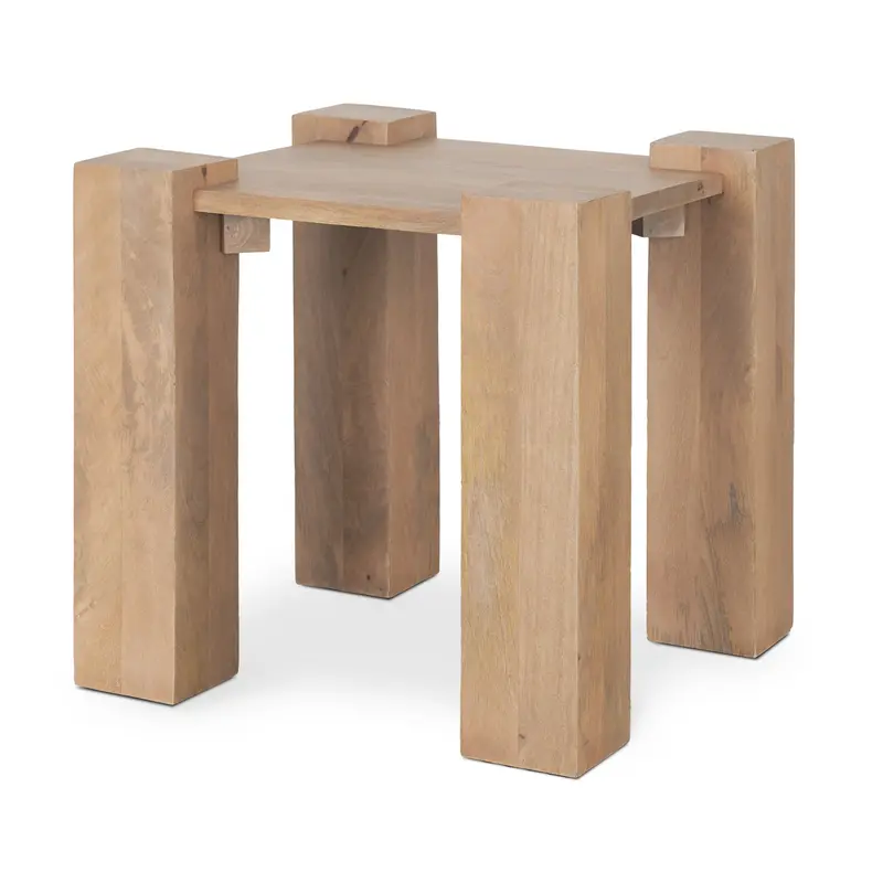 Beth Accent Table — Compact Light Brown Wood Square Side Table 1