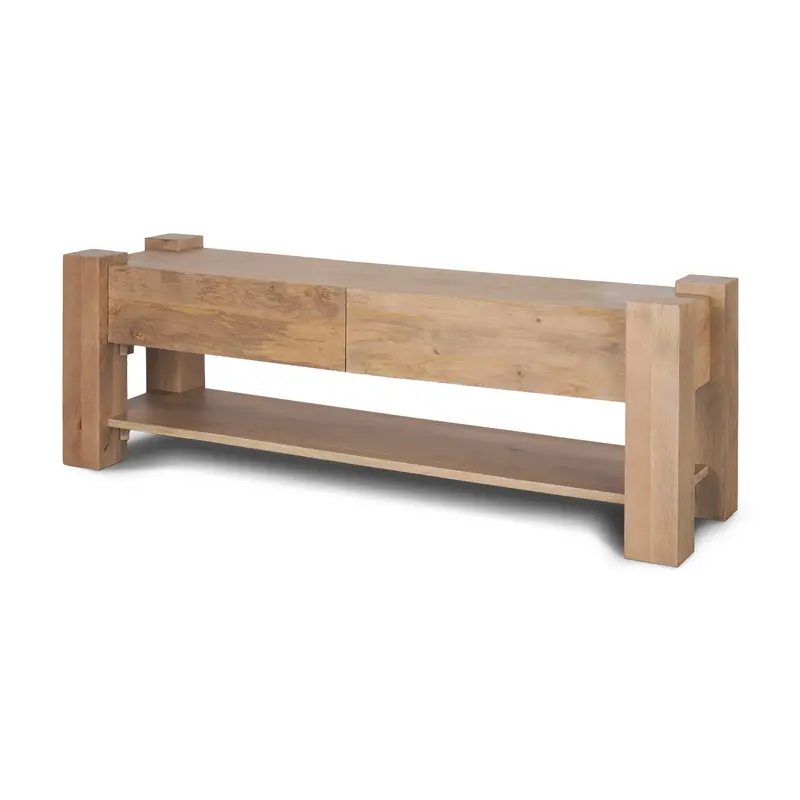 Beth Light Brown Wood Media Console Unit 1