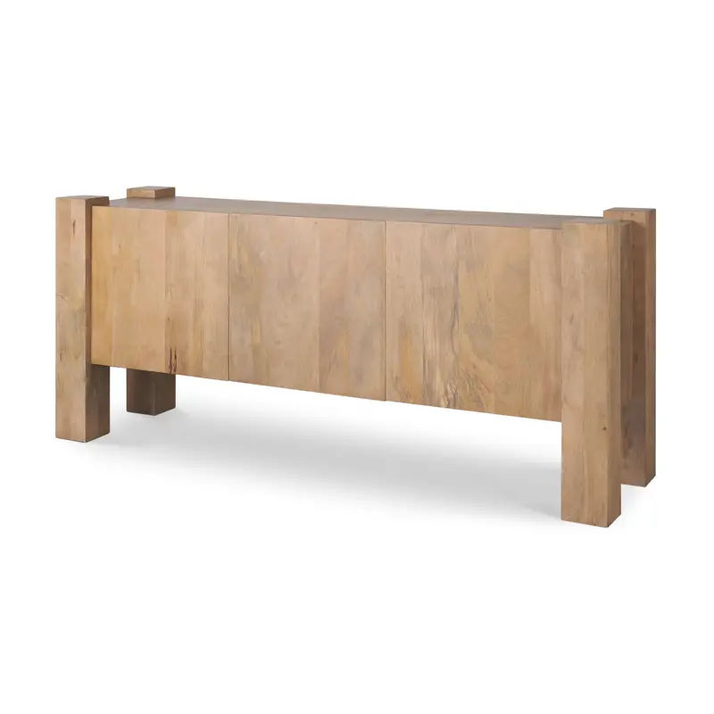 Beth Storage Sideboard – Light Brown Wood Cabinet With Three Doors 1