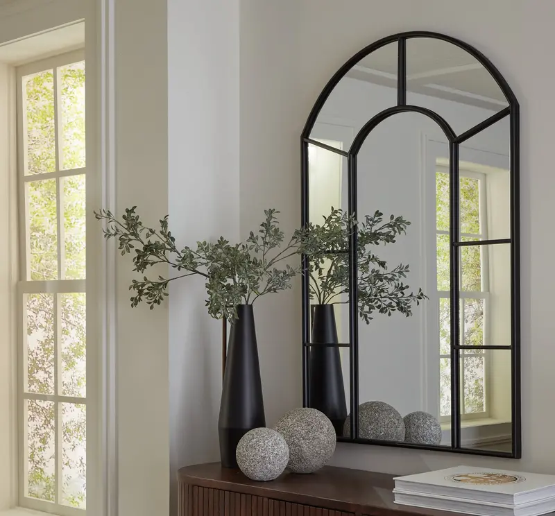 Black Framed Accent Wall Mirror By Evengton 1