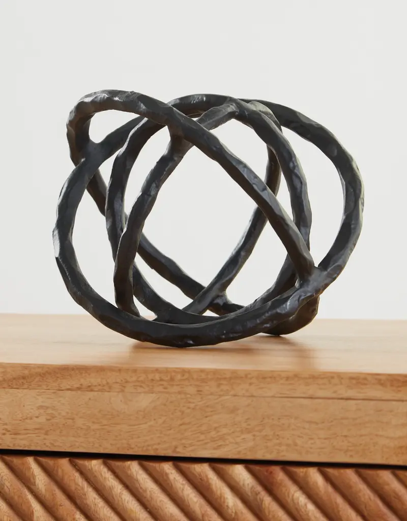 Black Metal Sculptural Accent – Contemporary Art Object 1