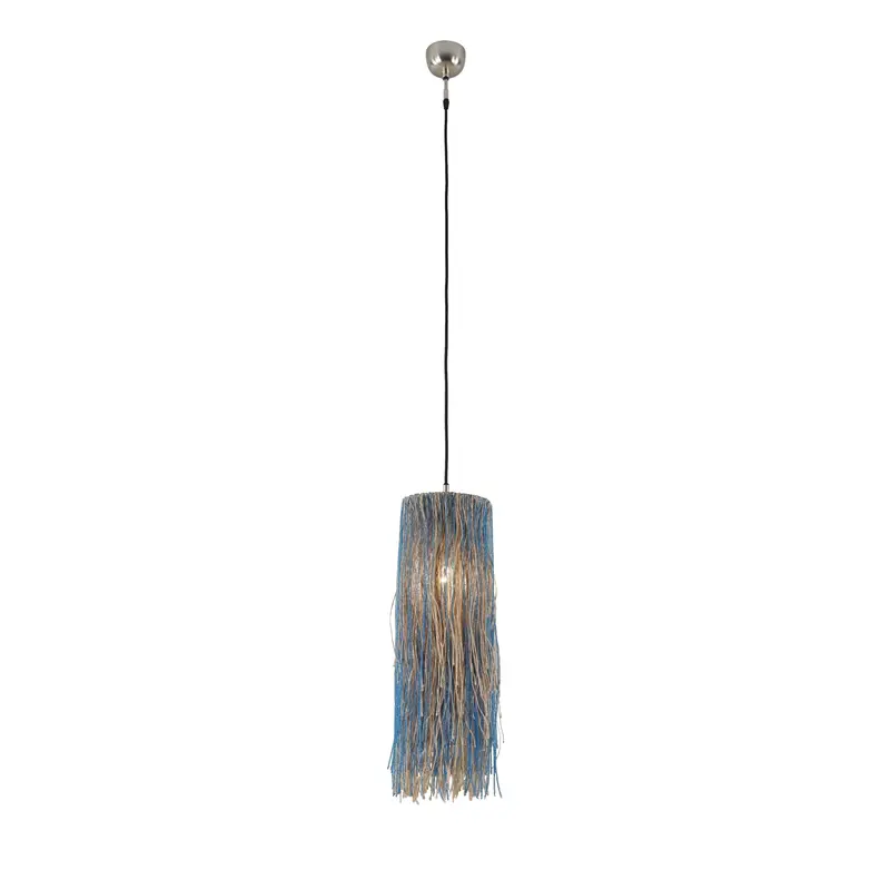 Boho Blue Glass Bead Pendant Light 1