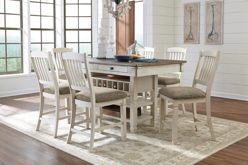 Bolanburg Antique White Counter Height Dining Set – Modern Bar-Style Ensemble 1