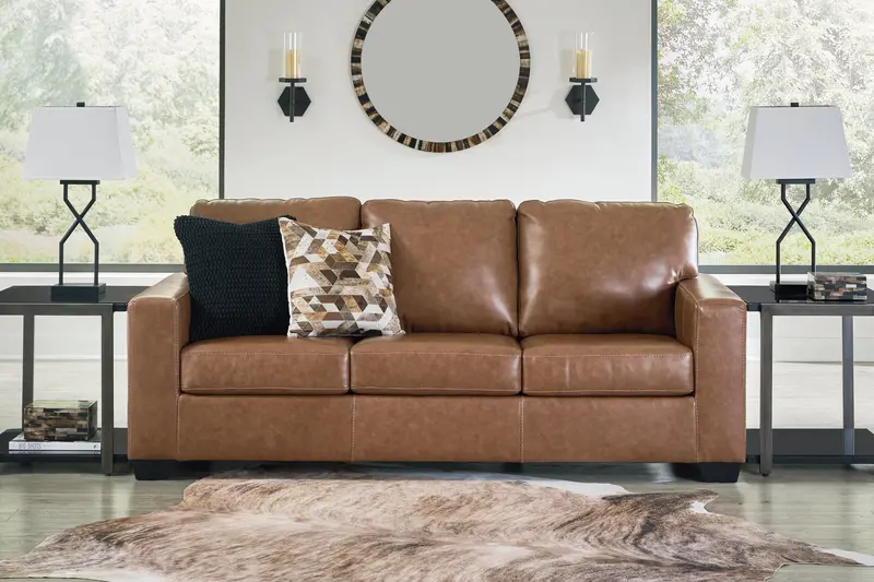 Bolsena Caramel Leather-Look Sofa 1