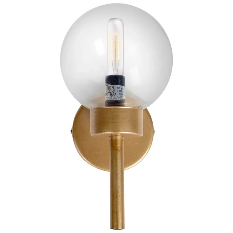 Boltern I Gold-Toned 6" X 12" Glass Globe Wall Sconce 1