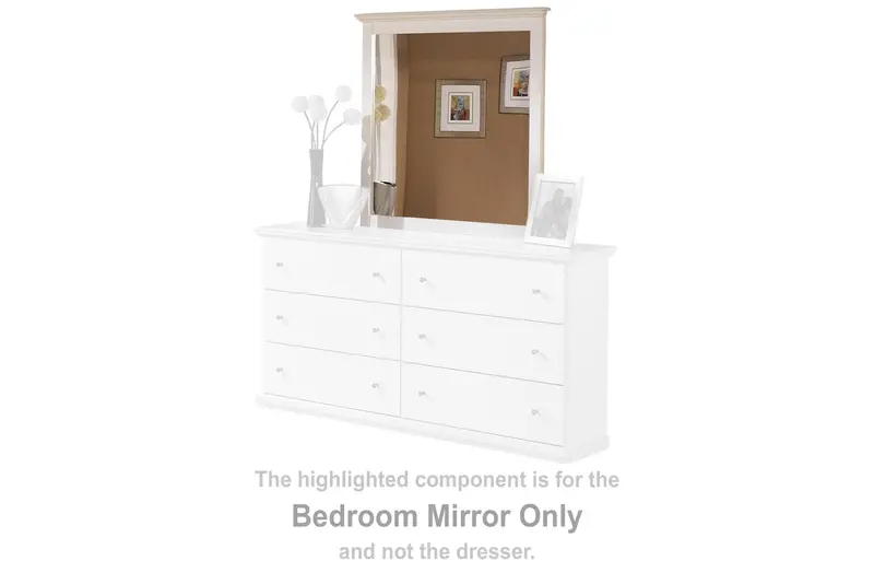 Bostwick Shoals White Modern Bedroom Mirror 1