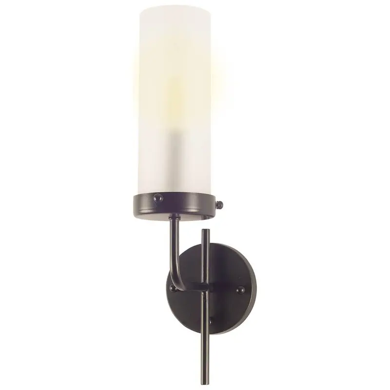 Bougeoir I Gray Metal Wall Sconce – 8X20 Cylindrical Glass Shade 1