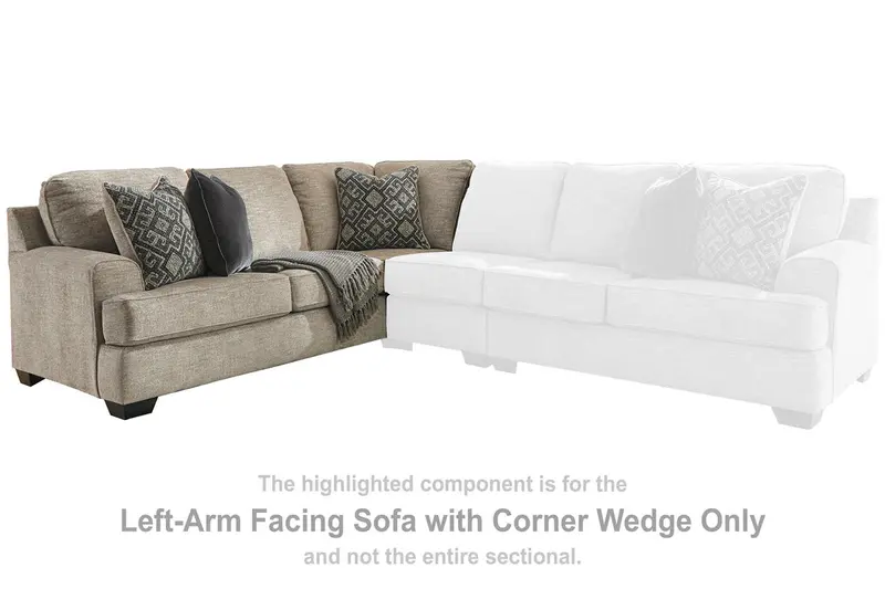 Bovarian Stone Gray Left-Arm Sofa With Modular Corner Wedge 1