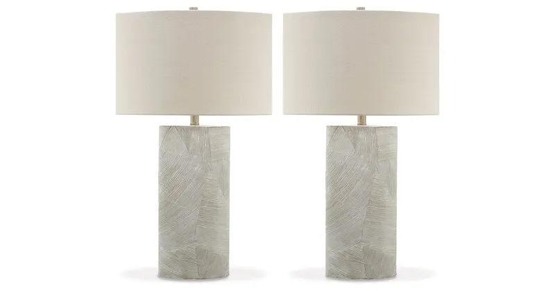 Bradard Dual Table Lamp Set In Rich Brown Wood And Metal 1