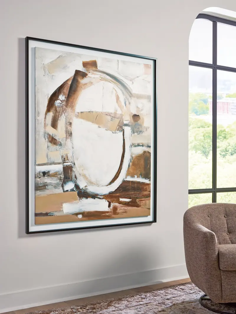 Bradlow Abstract Wall Art Print In Brown, White, And Black Colorway 1