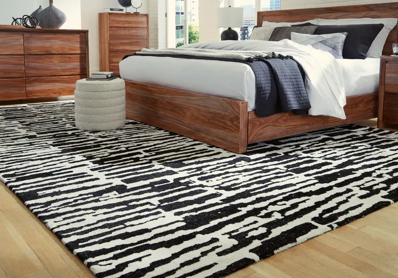 Bramshaw Premium Black And Ivory Area Rug – Extra Large 1