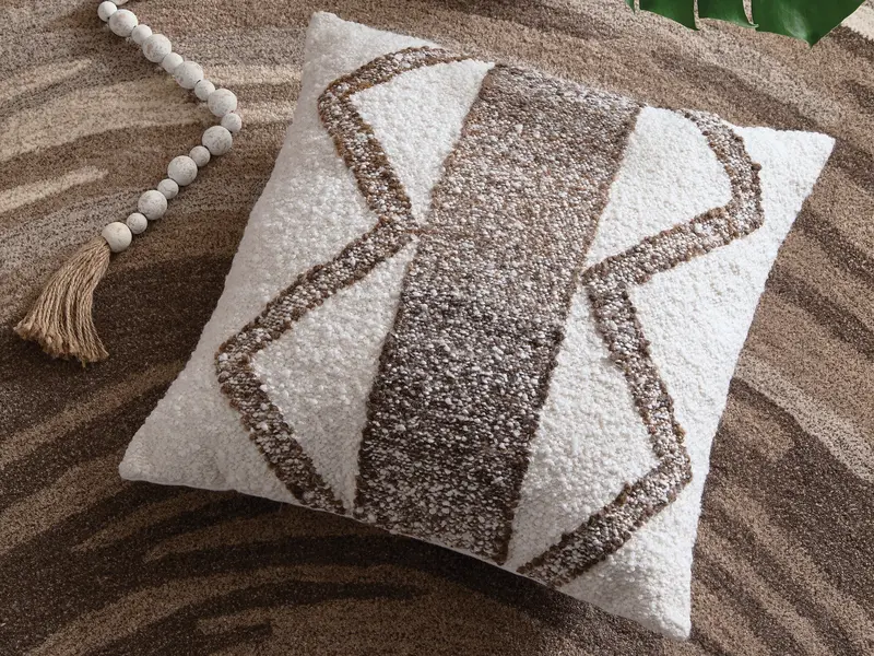 Brettwood Ivory And Brown Linen-Blend Pillow Set (4-Pack) 1