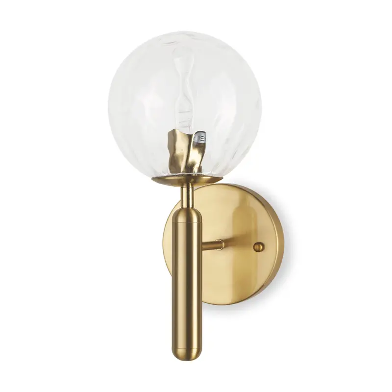 Britton Gold 1-Light Wall Sconce With Clear Glass Globe 1