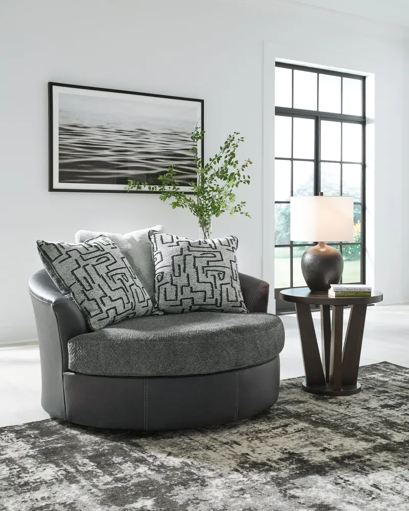 Brixley Pier Graphite Oversized Swivel Accent Chair 1