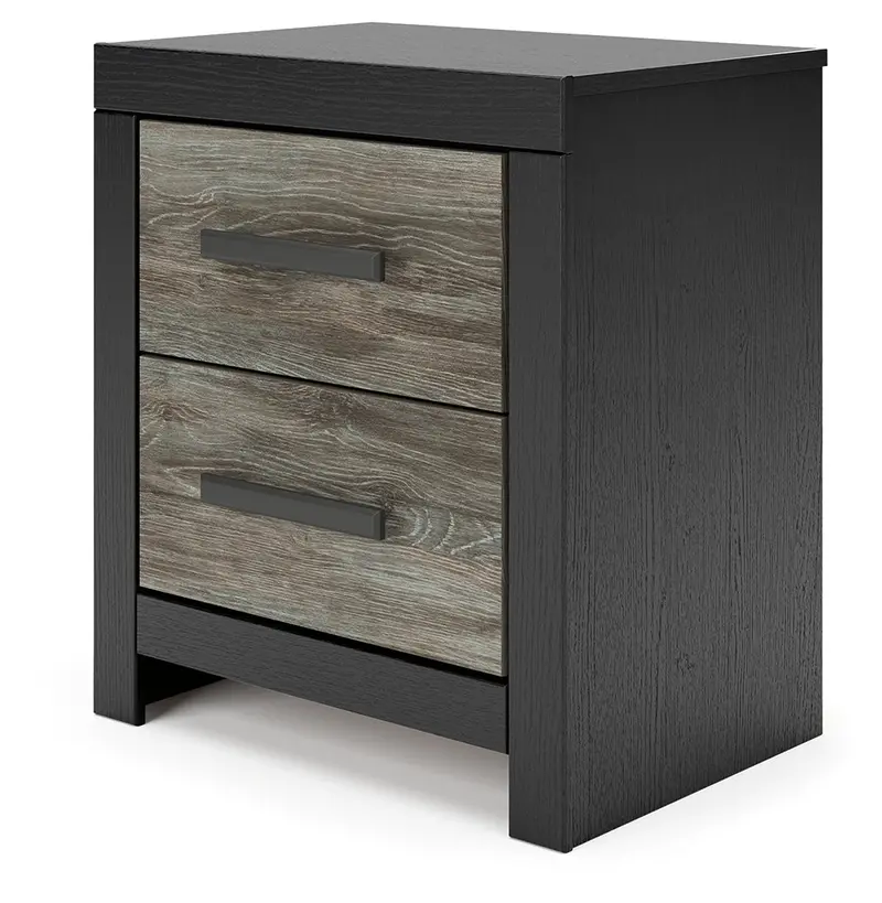Broachmyn Black-And-Gray Modern Nightstand With Drawer 1
