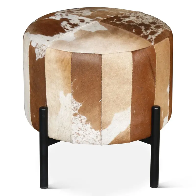 Brown Hair-On-Hide 20" Stool – Nola Collection 1