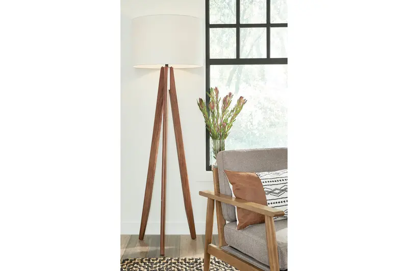 Brown Rustic Floor Lamp With Industrial Flair – Dallson Design 1
