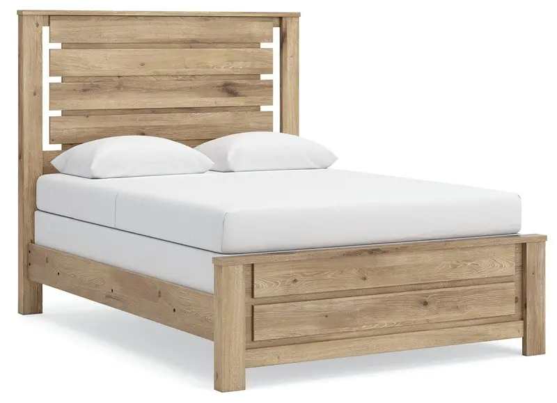 Brozmont Tan Queen-Size Panel Bed 1
