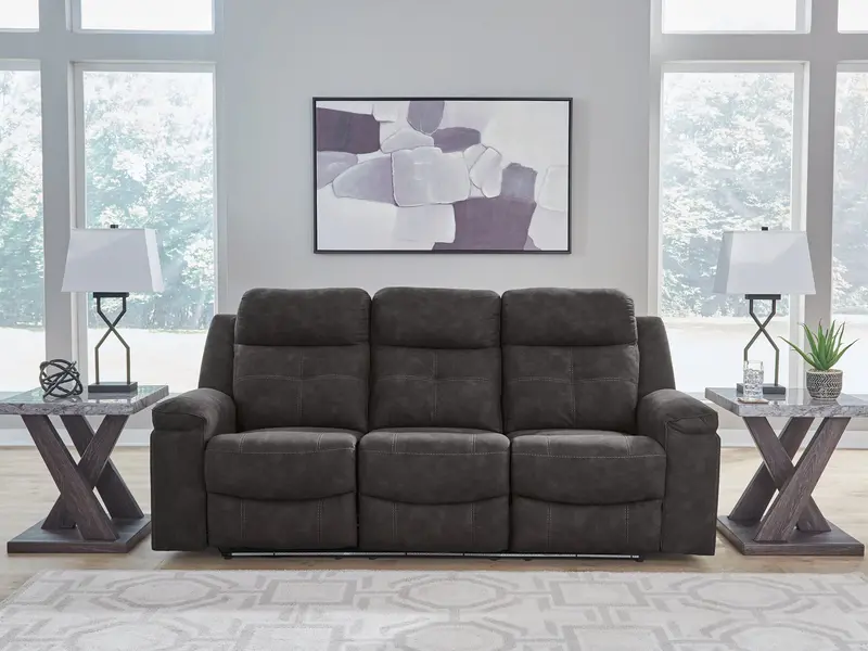 Brysonview Charcoal Power Reclining Sofa 1