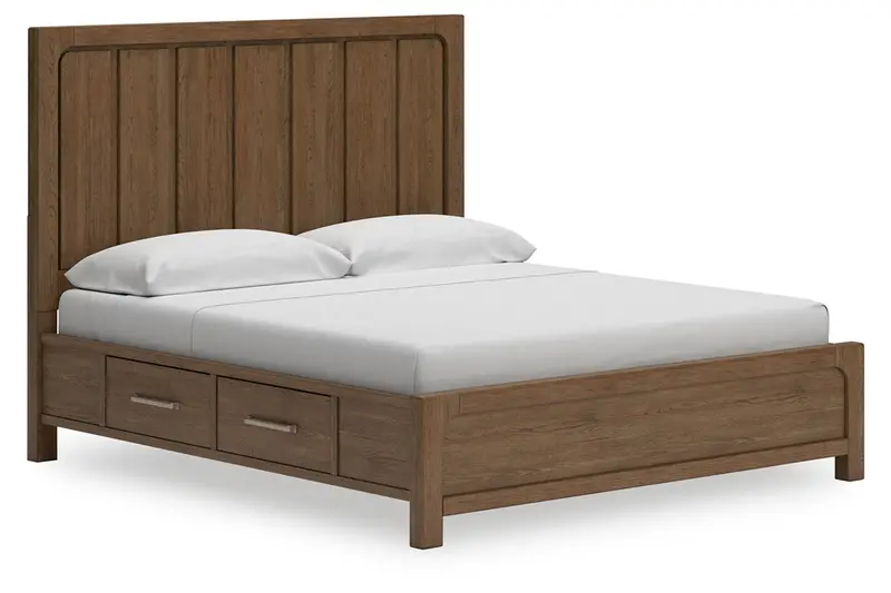 Cabalynn Light Brown California King Storage Platform Bed Frame 1