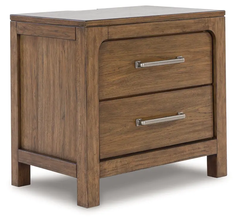 Cabalynn Light Brown Wooden Nightstand With Shelf 1