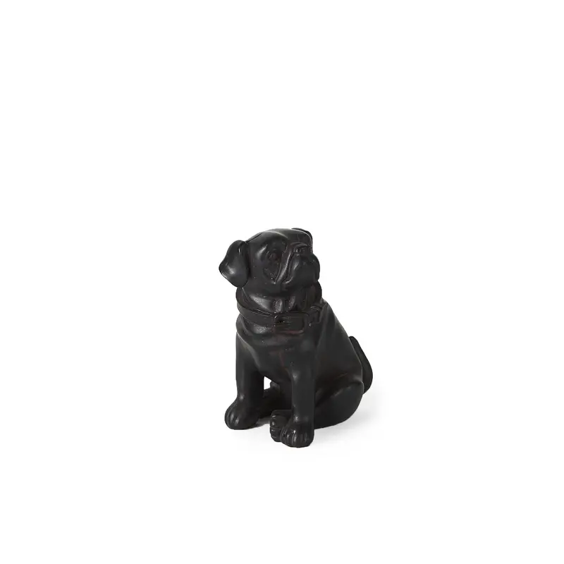 Cadence Black Resin Pug Figurine – 4L X 5W Inches 1