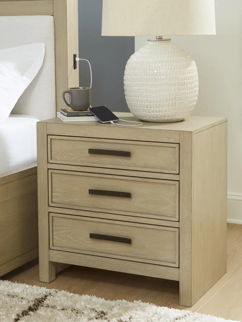 Calmoro Contemporary Gray Nightstand With Sleek Profile 1