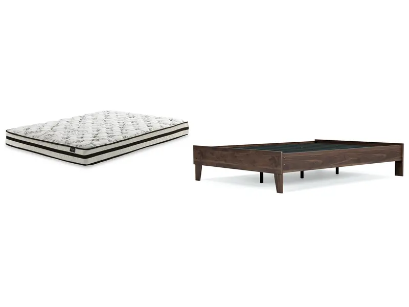 Calverson Full Platform Bed – Mocha Finish With Built-In Mattress Support 1