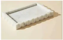 Camellia Serving Tray – White Marble Rectangle With Scalloped Edge And Polished Finish 1
