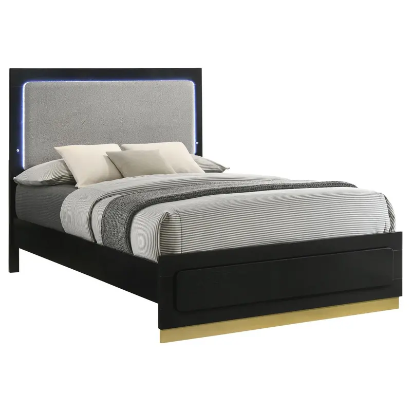 Caraway Black & Gray Eastern King Bed – Led-Integrated Headboard 1