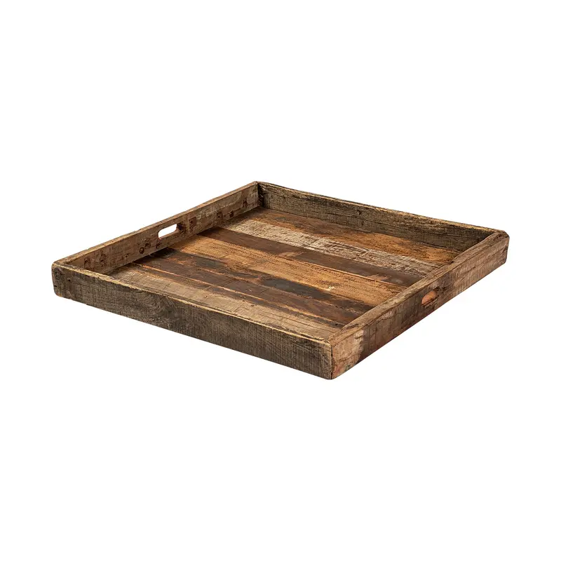 Carson Reclaimed Wood Tray – Large Rectangular Serving Or Display Piece 1