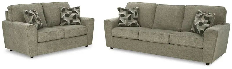 Cascilla Pewter Sofa And Loveseat – Modern Two-Piece Living Room Set 1