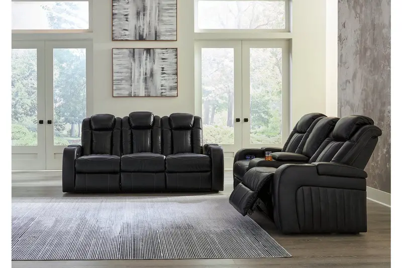 Caveman Den Midnight Power Reclining Living Room Set 1