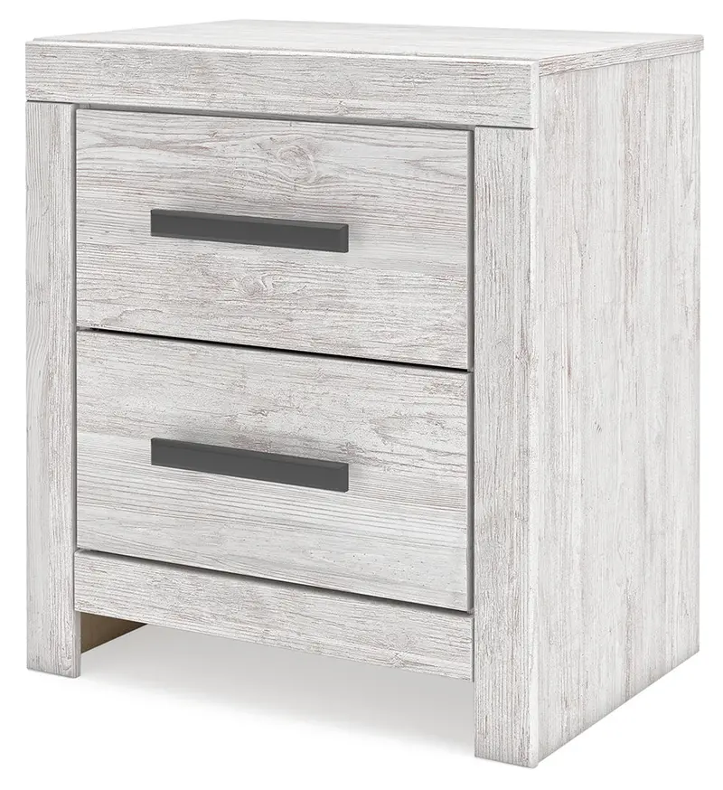 Cayboni Whitewash Wood Nightstand With Drawer 1