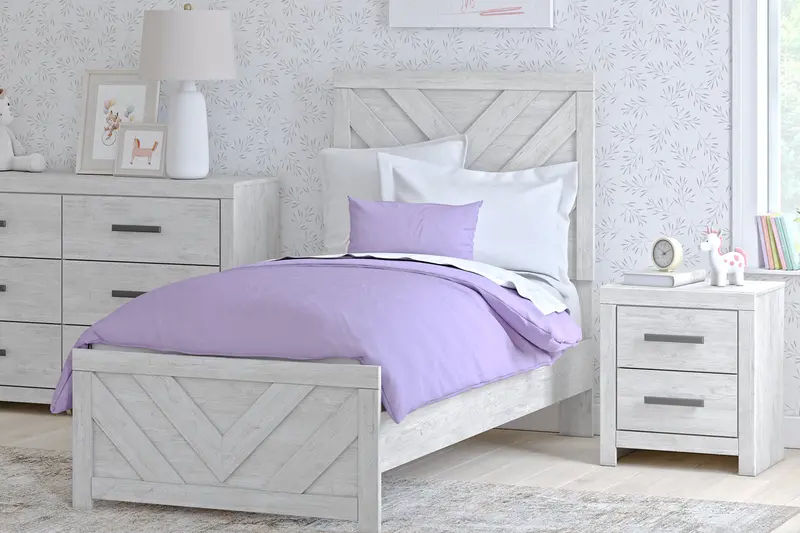 Cayboni Whitewash Youth Bedroom Set – Full Panel Bed & Matching Pieces 1