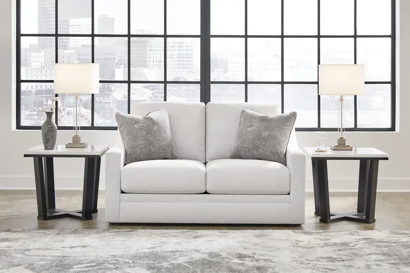 Chalk-Finish Maitelynn Loveseat For Modern Living Rooms 1
