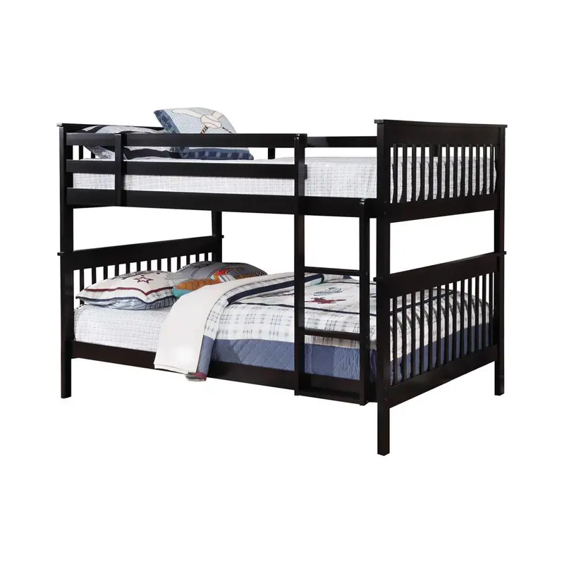 Chapman Black Full-Over-Full Bunk Bed With Safety Rails 1