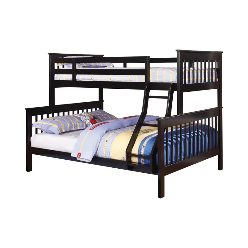 Chapman Black Twin-Over-Full Bunk Bed With Safety Rails 1