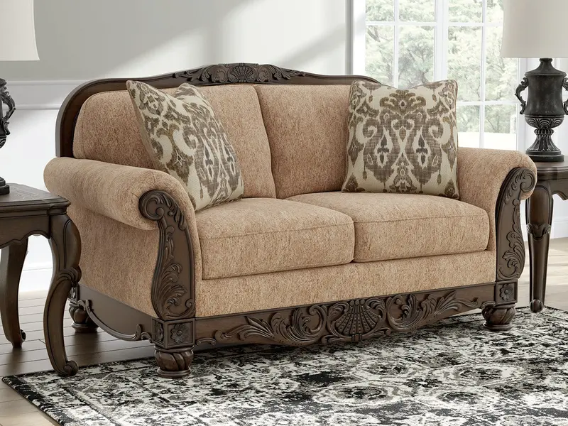 Chelsworth Golden-Tone Loveseat – Compact Two-Seater Sofa 1