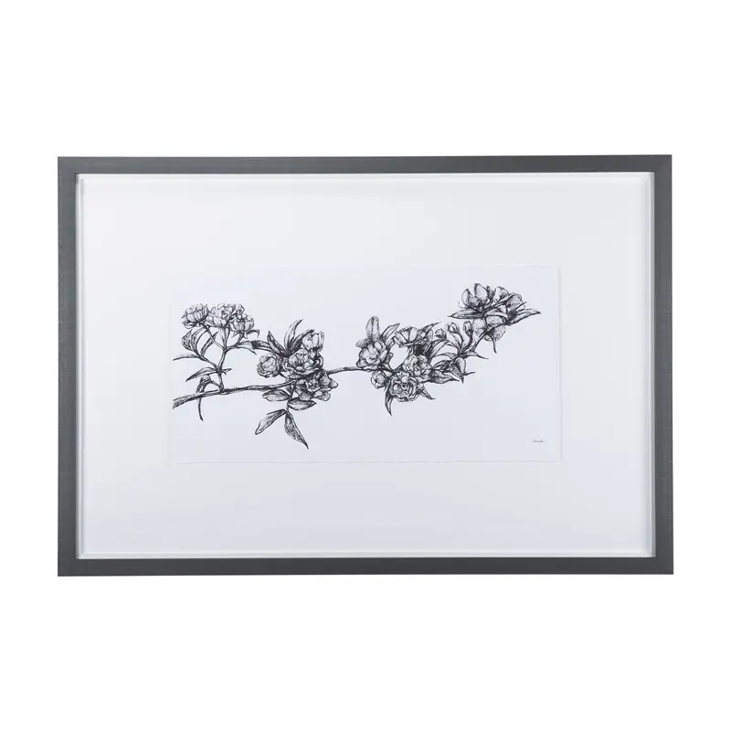 Cherry Blossom I — Matted Glass Framed Art With Textured Embellishment By Mercana Studio 1
