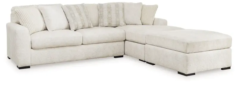 Chessington Cream 2-Piece Sectional Sofa With Matching Ottoman 1