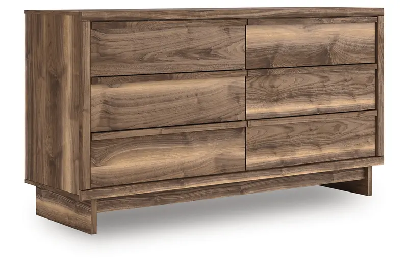 Chirason Brown Wood 6-Drawer Dresser 1