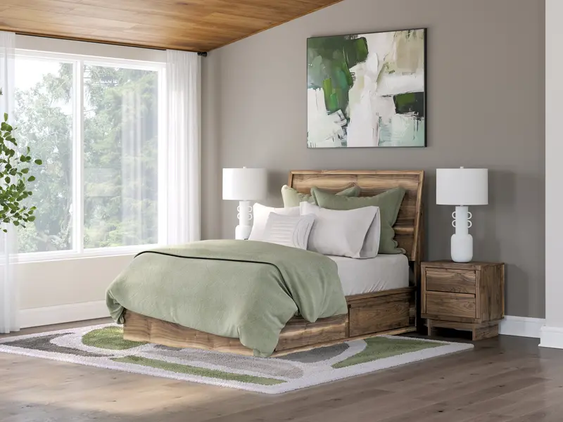 Chirason Full-Size Panel Bed With Built-In Storage Drawers 1
