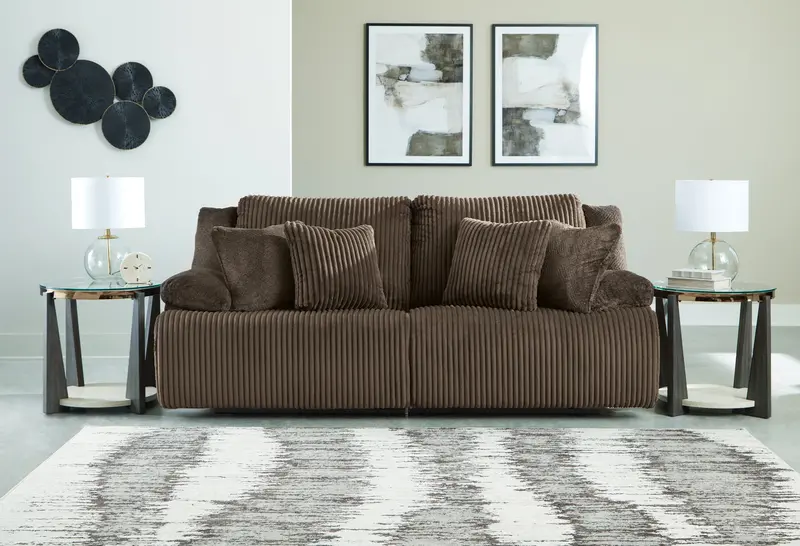 Chocolate-Finish 2-Seat Power Reclining Loveseat 1