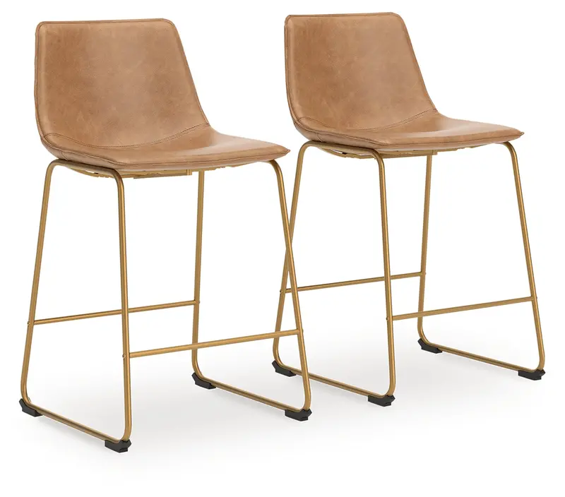 Ciabori Toast-And-Gold Counter-Height Barstools (Set Of 2) 1