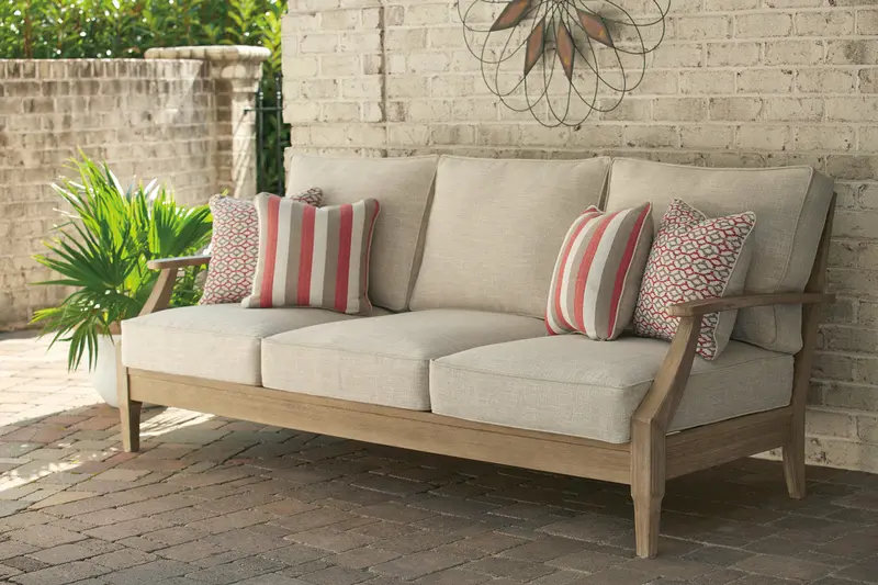 Clare View Beige Fabric Sofa With Removable Cushions 1