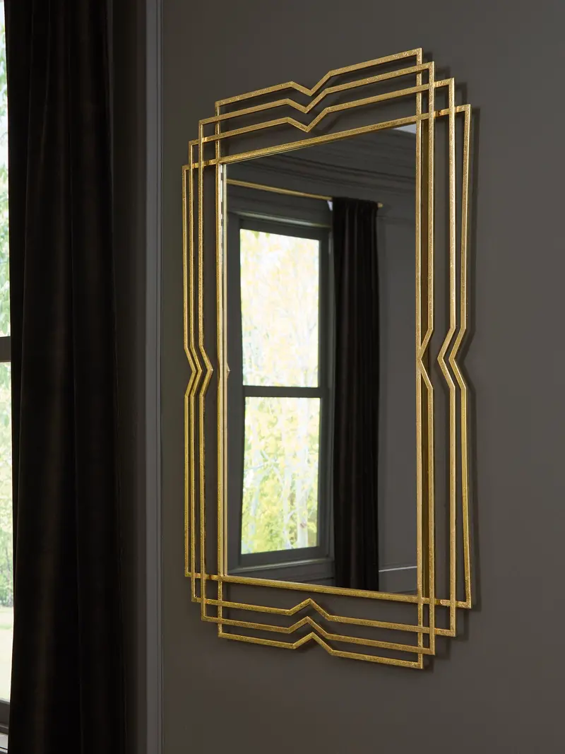 Claybrook Gold-Tone Accent Mirror With Contemporary Frame 1